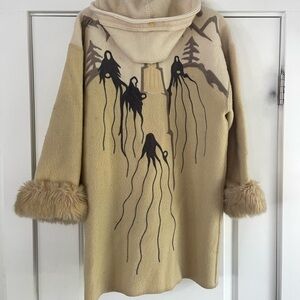 Incredible Vintage Linda Lundstrom Laparka Tribal Wool Coat - M